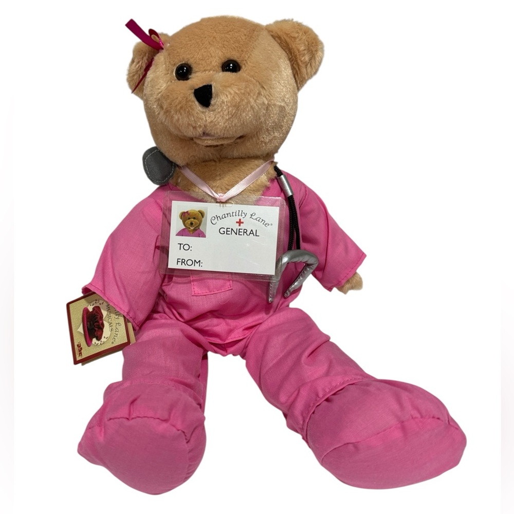 CHANTILLY LANE 19" SCRUBS FEMALE BEAR SINGS "I'LL BE THERE" NWT